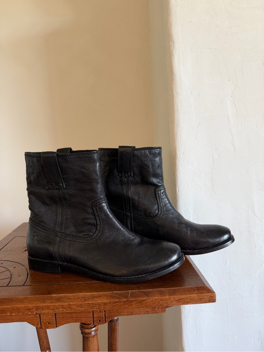 Frye Black Leather Women's Ankle Booties